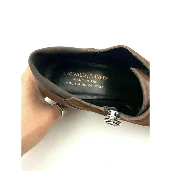 Donald J Pliner Women's Italian Dark Brown Suede Leather Wedge Platform Size 8 - Picture 6 of 9